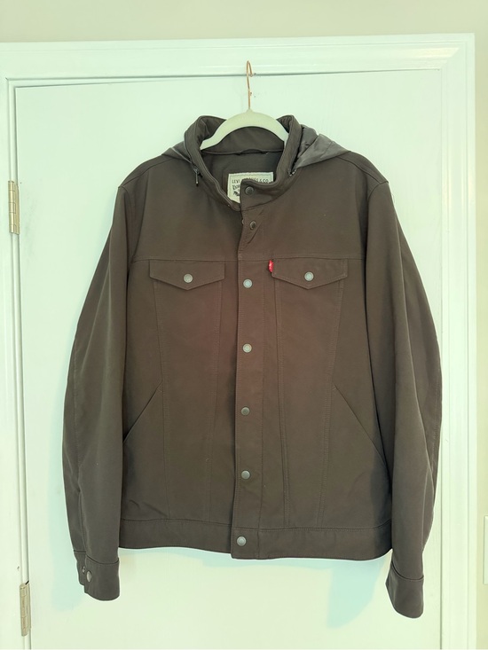 Levi's Other - Levi's Men's Black Softshell Hooded Trucker Jacket, Sz L